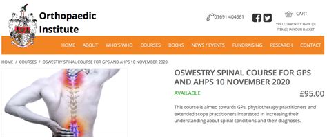 10 November Oswestry Spinal Course For Gps And Ahps Oswestry Spinal