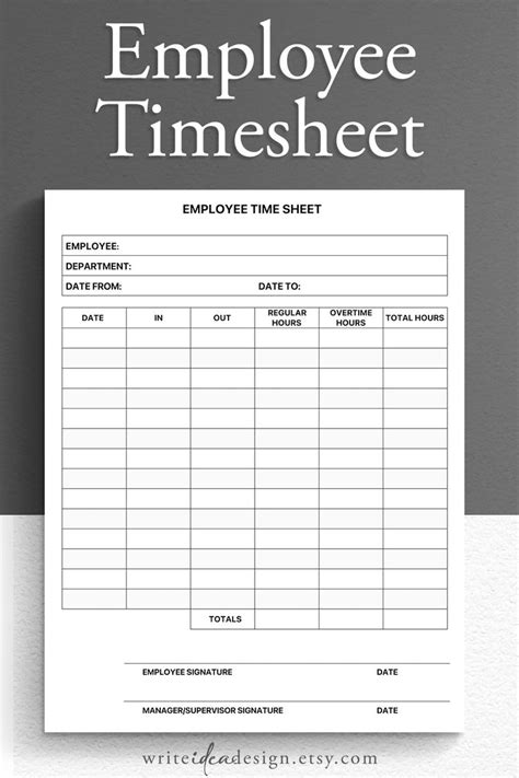 An Employee Timesheet With The Words Employee Time Sheet