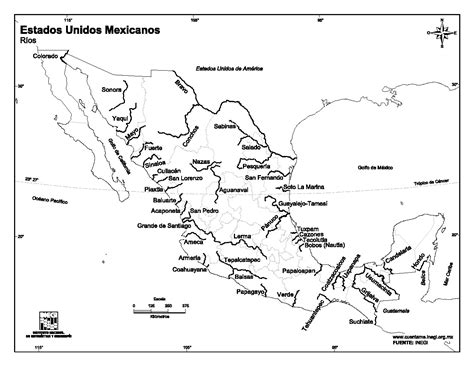 Mapa Rios Y Lagos De Mexico