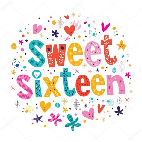 Sweet Sixteen Kaart — Stockvector © Aliasching 58894763