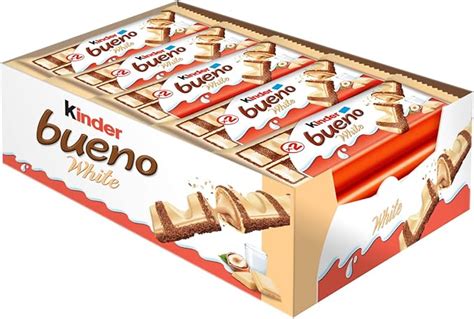 Kinder Bueno White Chocolate And Hazelnut Cream Candy Bars 20 Packs 2