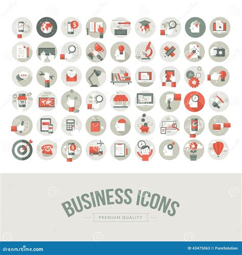 Set Of Flat Design Business Icons Stock Vector Image 43475063
