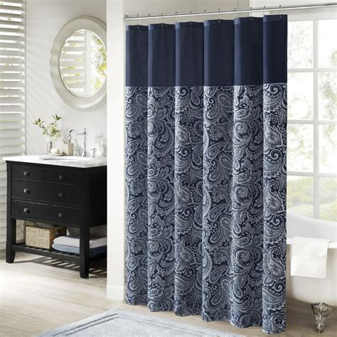 Home Essence Charlotte Jacquard Shower Curtain Navy 72x72 Walmart