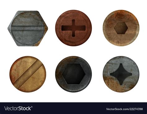 Old Rusty Bolts Screw Hardware Rust Metal Texture Vector Image