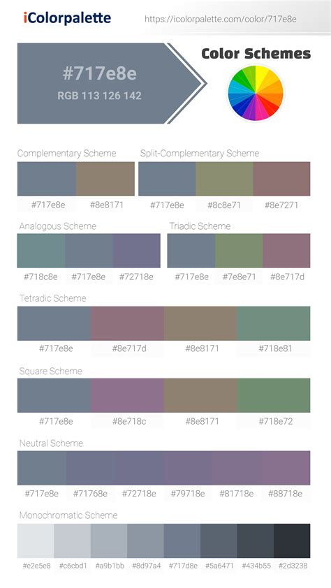 Slate Gray Similar Color 717e8e Information Hsl Rgb Pantone