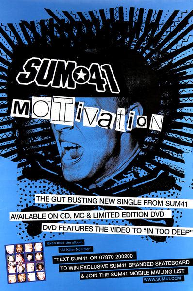 Original Sum 41 Poster For The Single Release Motivation Original
