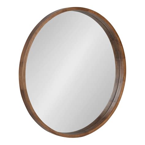Kate And Laurel Hutton Round Wood Framed Wall Mirror 36 Diameter