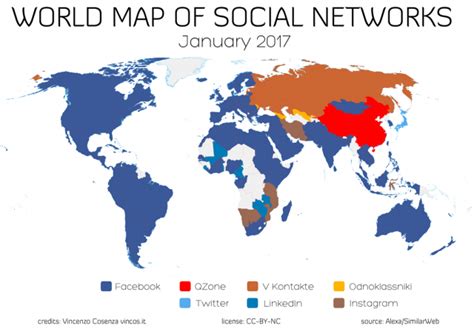 7 Most Popular Social Media Platforms In The World Mapped