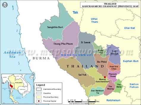 Kanchanaburi Map Map Of Kanchanaburi Province Thailand