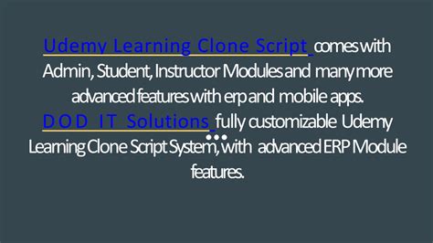 Ppt Readymade Best Udemy Clone Script Dod It Solutions Powerpoint