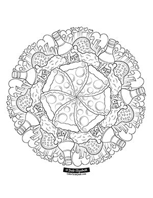 Pizza Party Mandala - Color With Jade