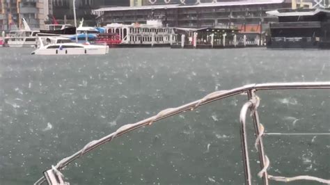Large Hailstones Crash Into Sydney Youtube
