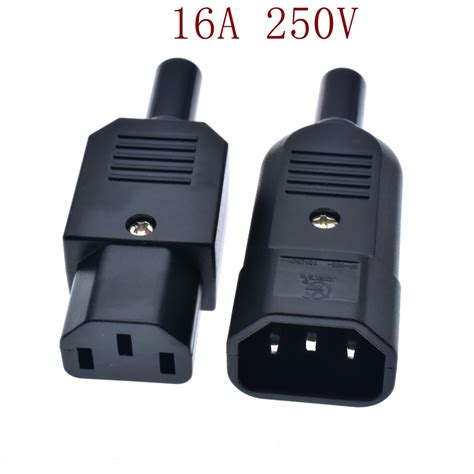 Iec C Male Plug To C Female Socket Power Connector Ac V A