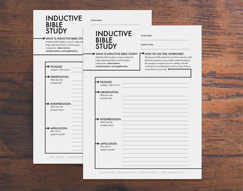 Thebinderproject Inductive Bible Study Worksheet The Centre Cc