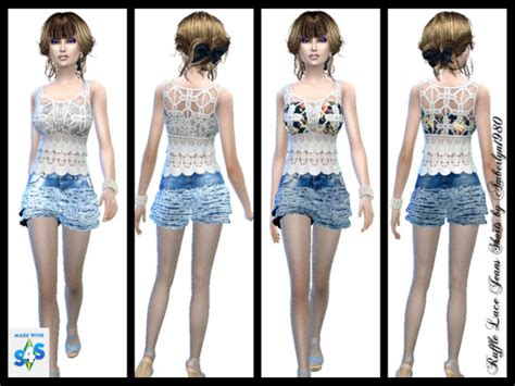 Amberlyn Designs Sims Ruffle Jeans Collection • Sims 4 Downloads