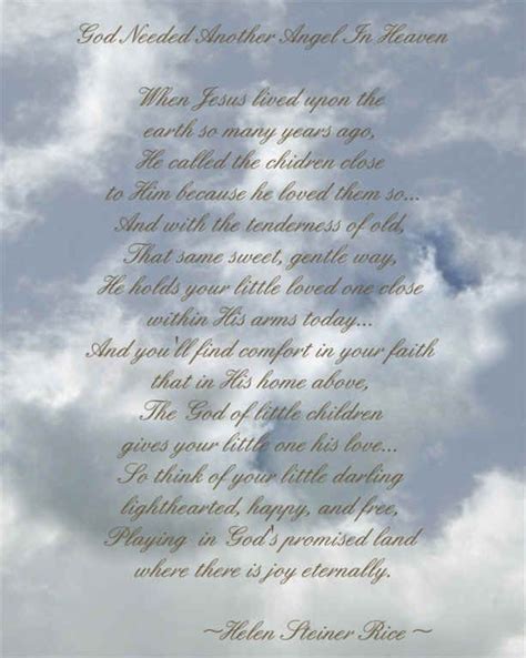 Heaven Poems Angels In Heaven Helen Steiner Rice Poems Todays