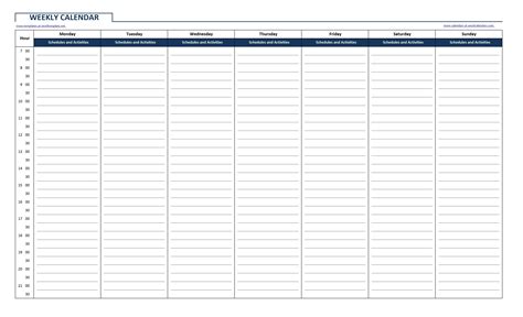 Printable Blank Calendar Printable Blank Weekly Calendar Excel