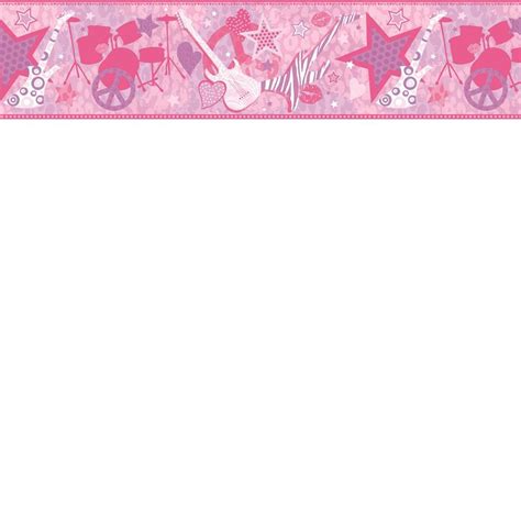 Free Download Pink Rockstar Wallpaper Border Baby Nursery Kids 800x800