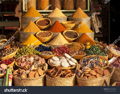 Spices On A Moroccan Marketmarrakesh Morocco Stock