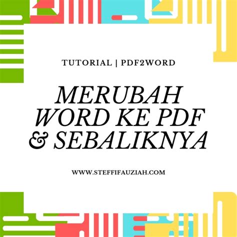 Cara Mudah Merubah File Microsoft Word ke PDF dan Sebaliknya