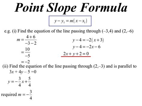 11 X1 T05 04 Point Slope Formula