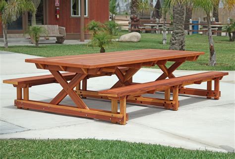 Chriss Picnic Table With Attached Benches Picnic Bench Picnic Tables Diy
