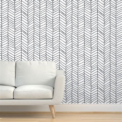 Herringbone Wallpaper Herringbone By Jillcookdesigns Etsy
