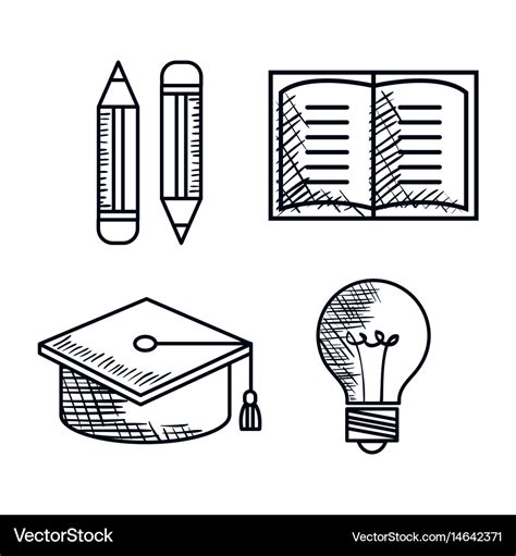 Education Supplies Drawing Icons Royalty Free Vector Image