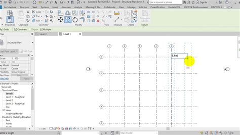Revit Structure Creating Structural Grids Youtube