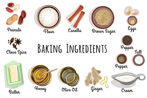 Baking Ingredients Icons ~ Creative Market
