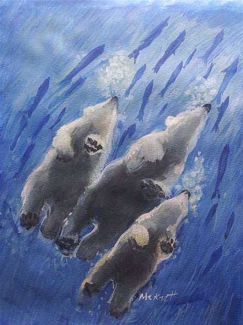 Polar Bear Swim Painting By Lisa Mcknett