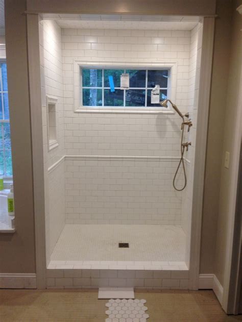 Frame Window In Shower With Tile Window In Shower Bathroom Windows