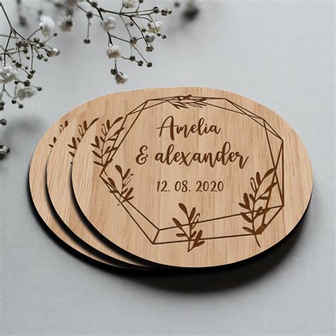 Personalized Engraved Wedding Coasters Custom Coasters Wood Etsy