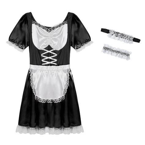Adult Mens Sexy French Maid Uniform Fancy Dress Costume Outfit