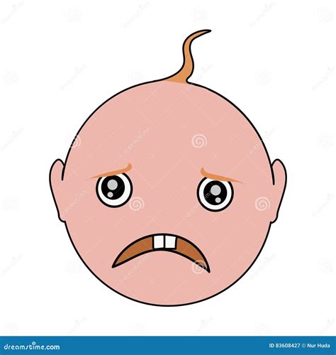 Sad Baby Face Stock Vector Illustration Of Style Emoticon 83608427