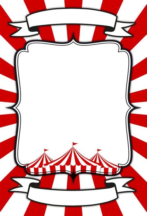 Circus 03 10 Customizable Card Templates Dadartdesign Circus Theme