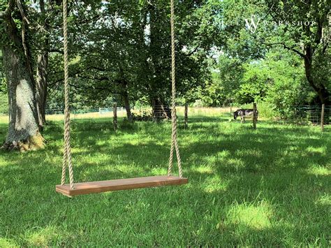Luxury Oak Tree Swing Double Large Wooden Rope Outdoor Etsy