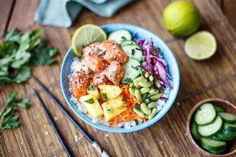 Poke Bowl au saumon sésame et ananas Cuisine ta ligne