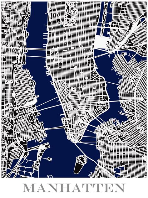 Map Print Of Manhattan