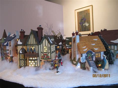 Soak the trees in a bleach solutionto get the right color, thenflock them with glitter snow. use hairspray to set the glitter. Christmas Village Fun Blog: My Own Department 56 Dickens ...