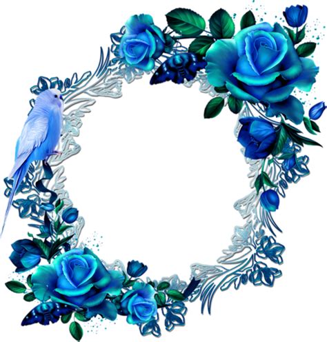 Cadresframerahmenquadropng Blue Flower Wreath Flower Wreath