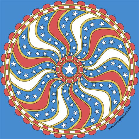 Dont Eat The Paste Stars And Stripes Rosette Mandala To Color