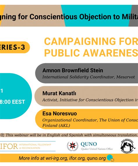 Webinar Campaigning For Conscientious Objection Public Awareness