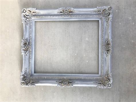16x20 Vintage Gray Shabby Chic Frames With Gold Accents Etsy Shabby