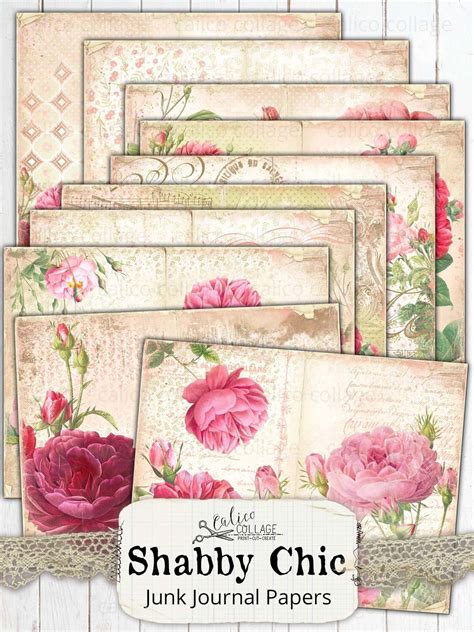 Paper Paper And Party Supplies Vintage Shabby Chic Junk Journal Printable