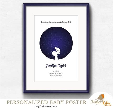 Baby Birth Star Map Personalized Constellation Map Night Sky Print