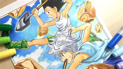 Hunter×hunter グリードアイランド編まっすぐマサドラへ！ゴン×キルア Gon×killua 描いてみた 模写 Youtube