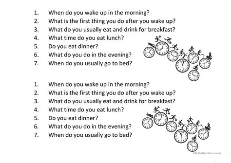 Daily Routine Questions Basic Daily Routine Writing Dialogue Prompts