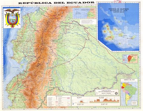 Mapa Físico Del Ecuador 1985 Tamaño Completo Ex