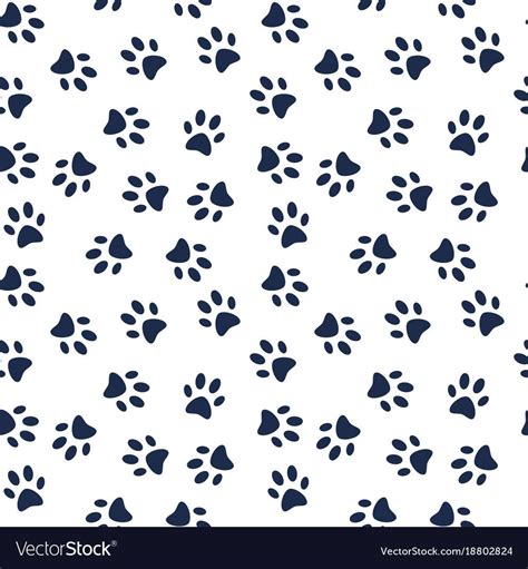Vector Dog Or Cat Paw Print Seamless Pattern Or Texture
